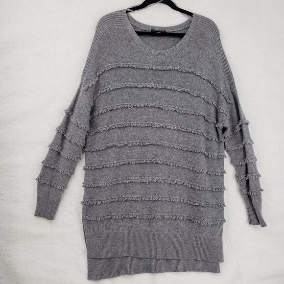 Saks Fifth Avenue Sweater Womens XL Fringe Textured Pullover Wool Cashmere Blend - Picture 1 of 8